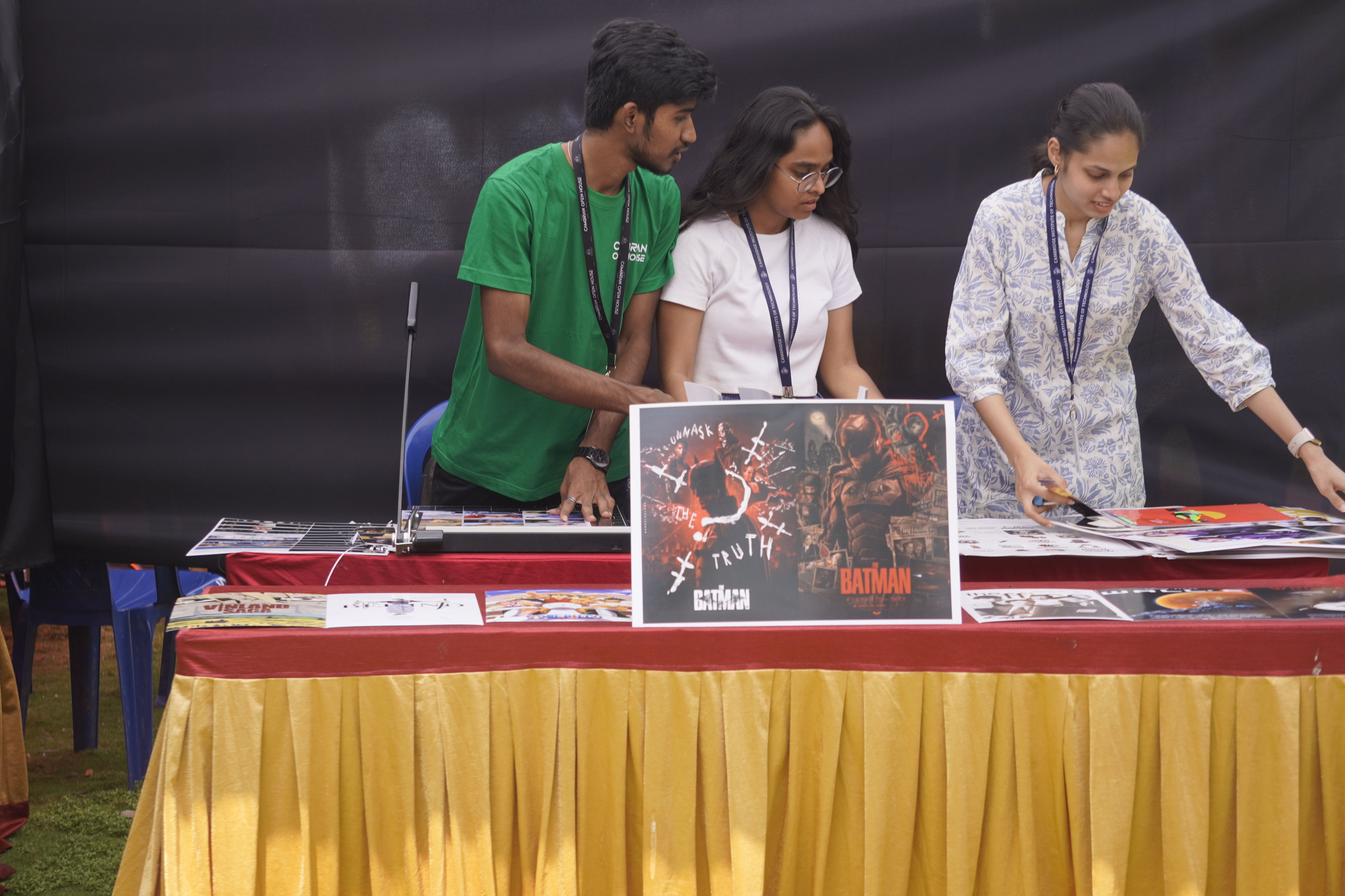 Visitors exploring the flea market
